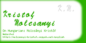kristof molcsanyi business card