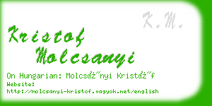 kristof molcsanyi business card